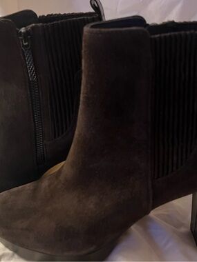Donald J. Pliner Dark Brown Suede Ankle Booties